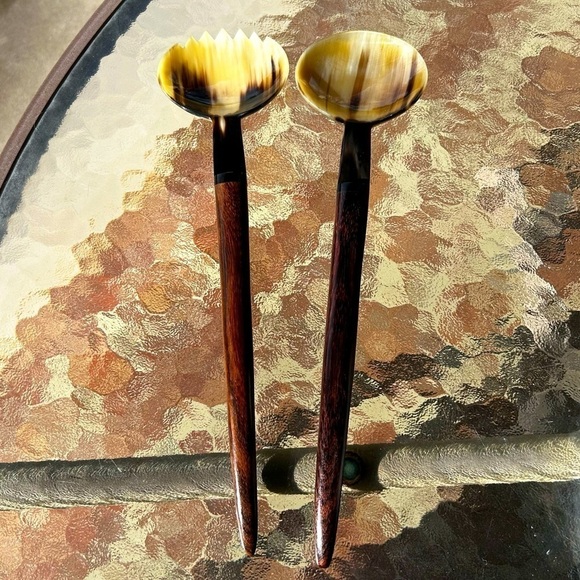 Mid-Century Serving Set | Rosewood & Bakelite Salad Set | Danish Modern - Picture 5 of 6